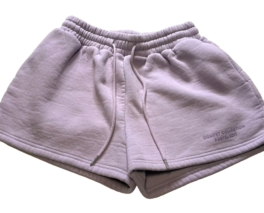 Comfrt Pastel Sweat Shorts Womens XS Lavender Purple Fleece Loungewear Cozy